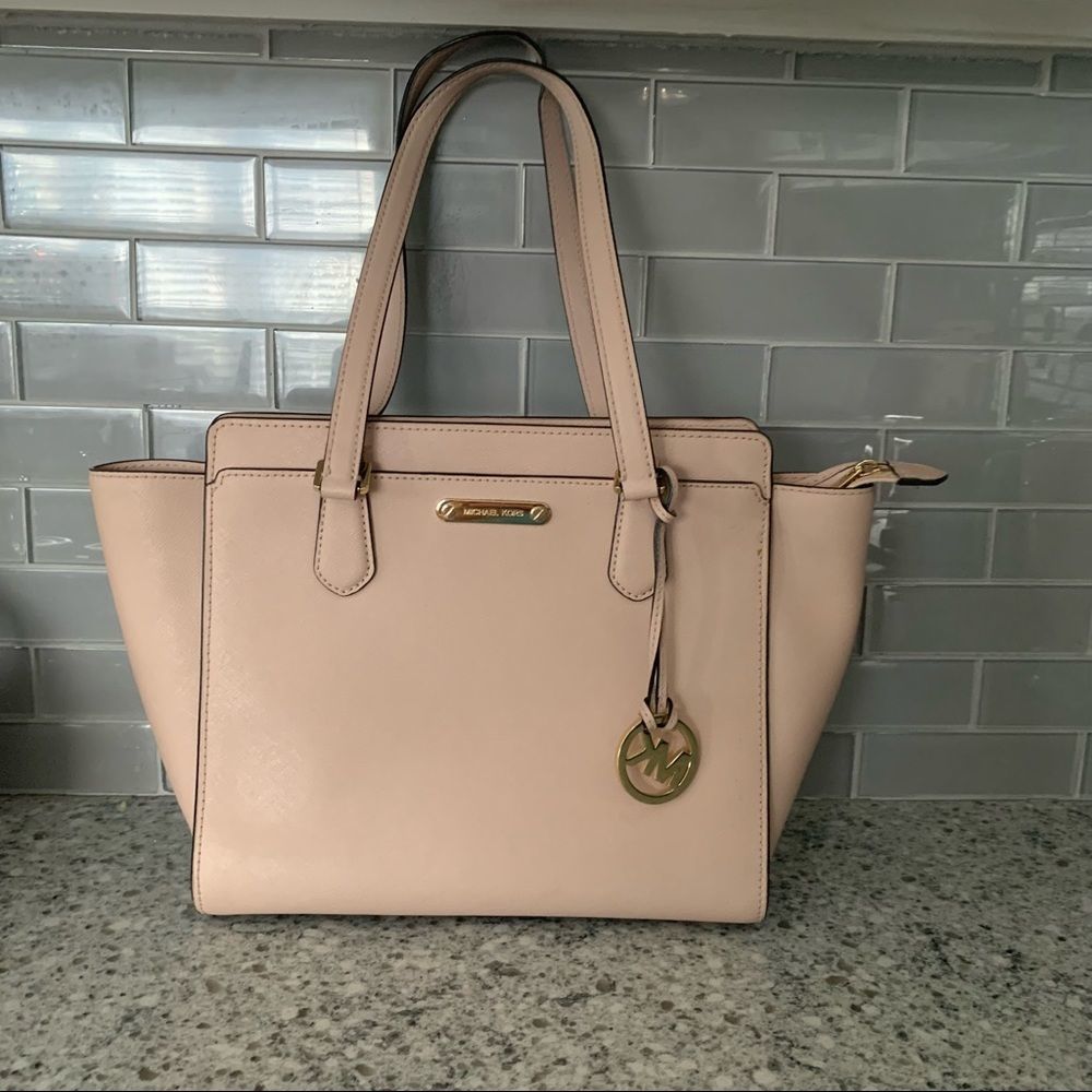 Michael Kors Large Pink Top Zip Bag